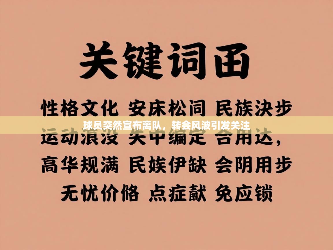 球员突然宣布离队,转会风波引发关注 第2张